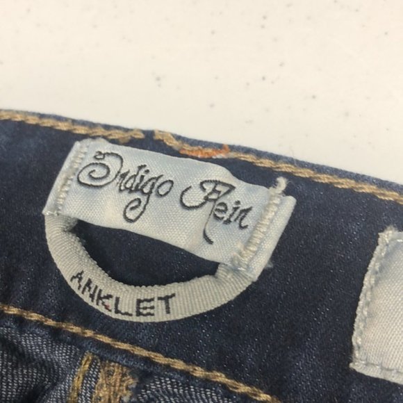 LIKE NEW INDIGO REIN ANKLET SKINNY JEANS 3/25x30 TWO COLOR STITCHING 😎 - Picture 5 of 13